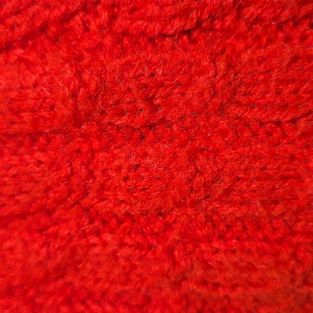Hand knit red cardigan - Picture 5 of 11